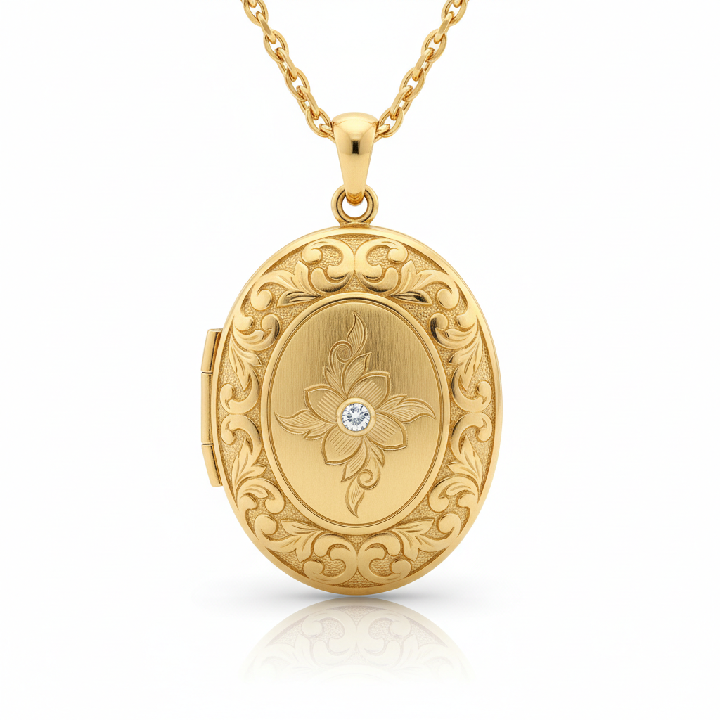 Engraved Locket Necklace